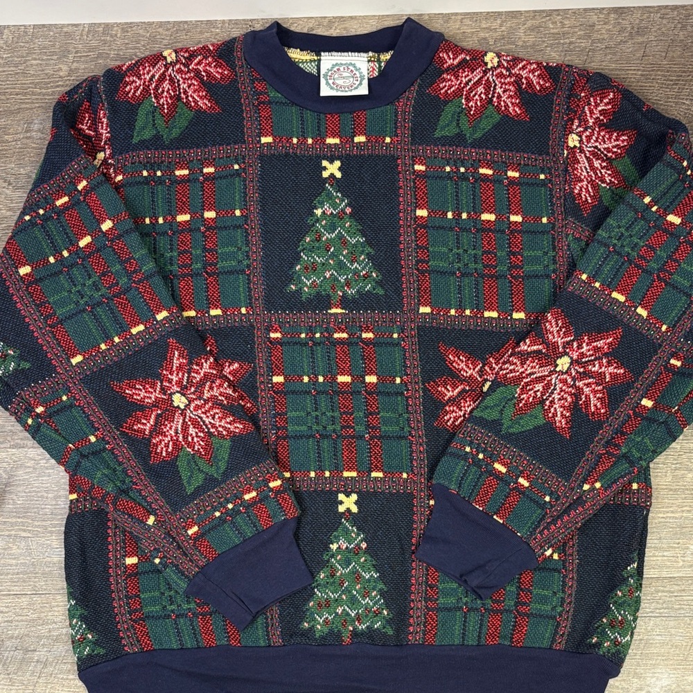 Vintage 90’s Sugar Street Weavers Christmas Tapestry Pullover Sweater O/S